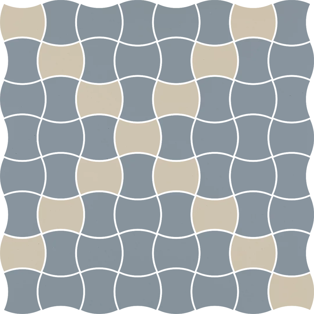 Płytka Modernizm blue mozaika prasowana K.3,6X4,4 MIX 30,9 x 30,9 cm - zdjęcie 1.