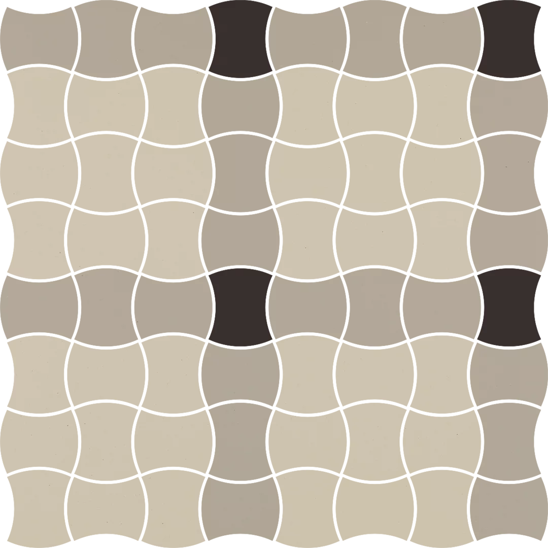 Płytka MODERNIZM GRYS MOZAIKA PRASOWANA K.3,6X4,4 MIX A 30,9 x 30,9 cm - zdjęcie 1.