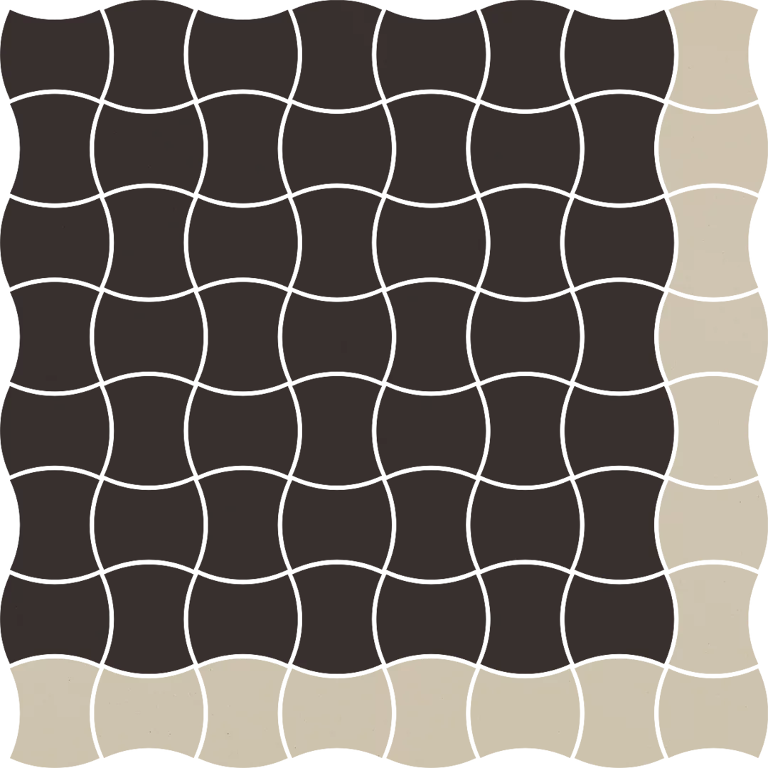 Płytka Modernizm nero mozaika prasowana K.3,6X4,4 MIX A 30,9 x 30,9 cm - zdjęcie 1.