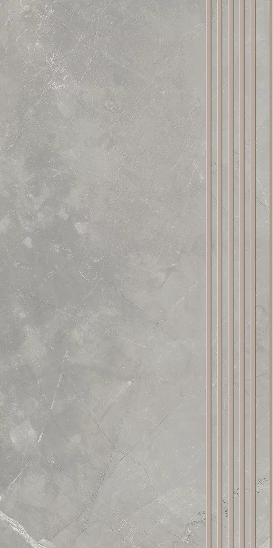 Płytka Ritual light grey stopnica prosta nacinana mat. 59,8 x 29,8 cm - zdjęcie 3.