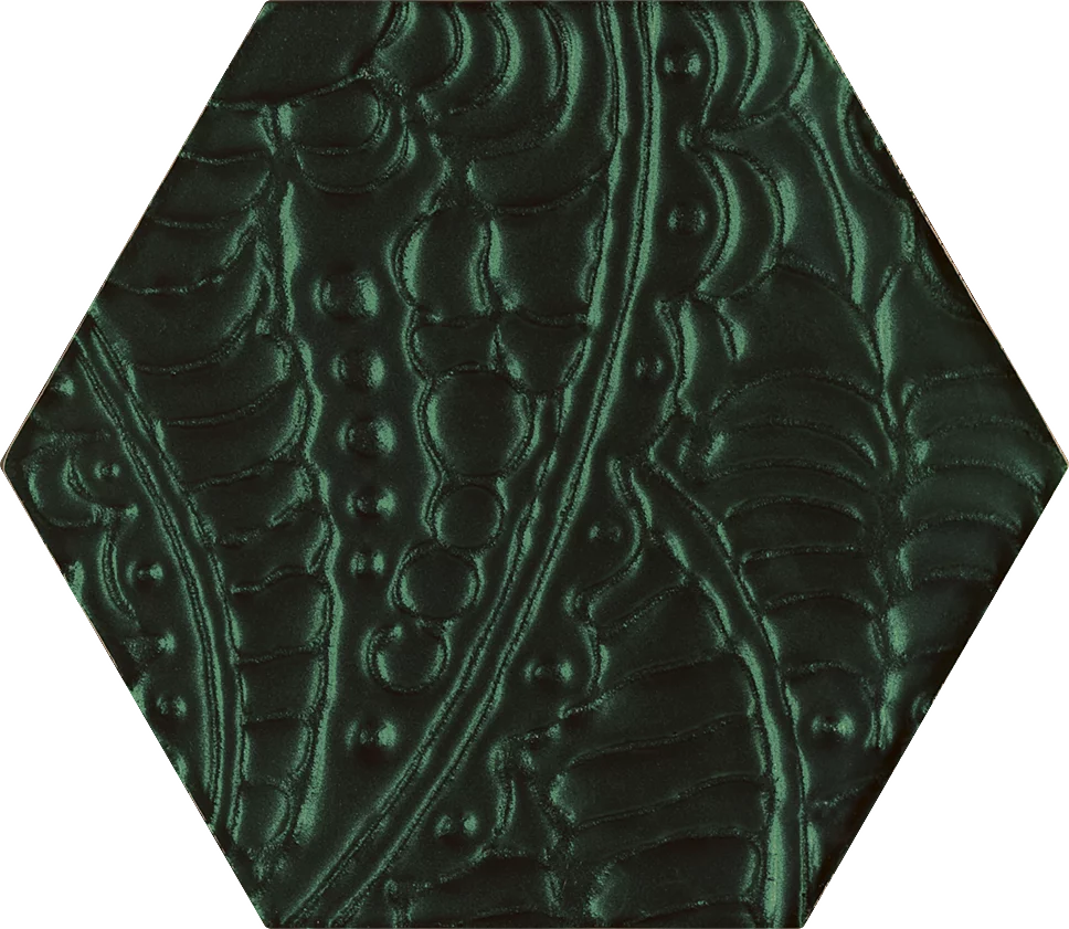 Płytka Urban colours green inserto szklane heksagon 19,8 x 17,1 cm - zdjęcie 1.