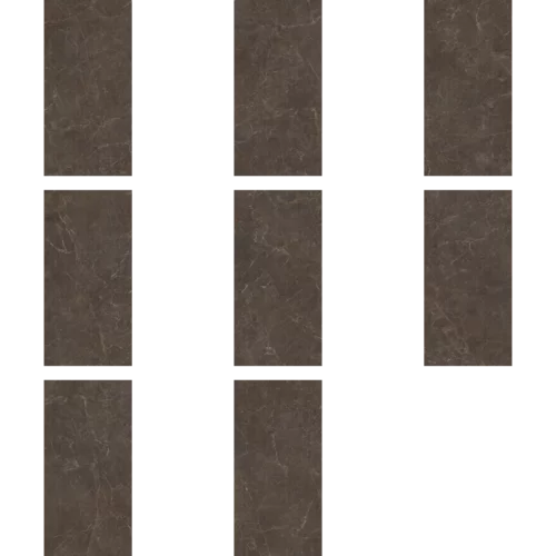 Collage composed of face images for product Eloria brown decor gres szkl. rekt. struktura mat
